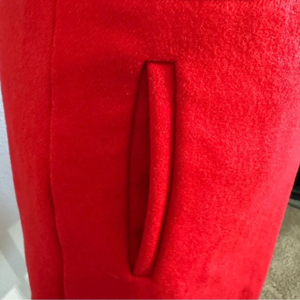 J crew 100%wool red Aline mini skirtdoubleserge wool with sidezipper and pocket